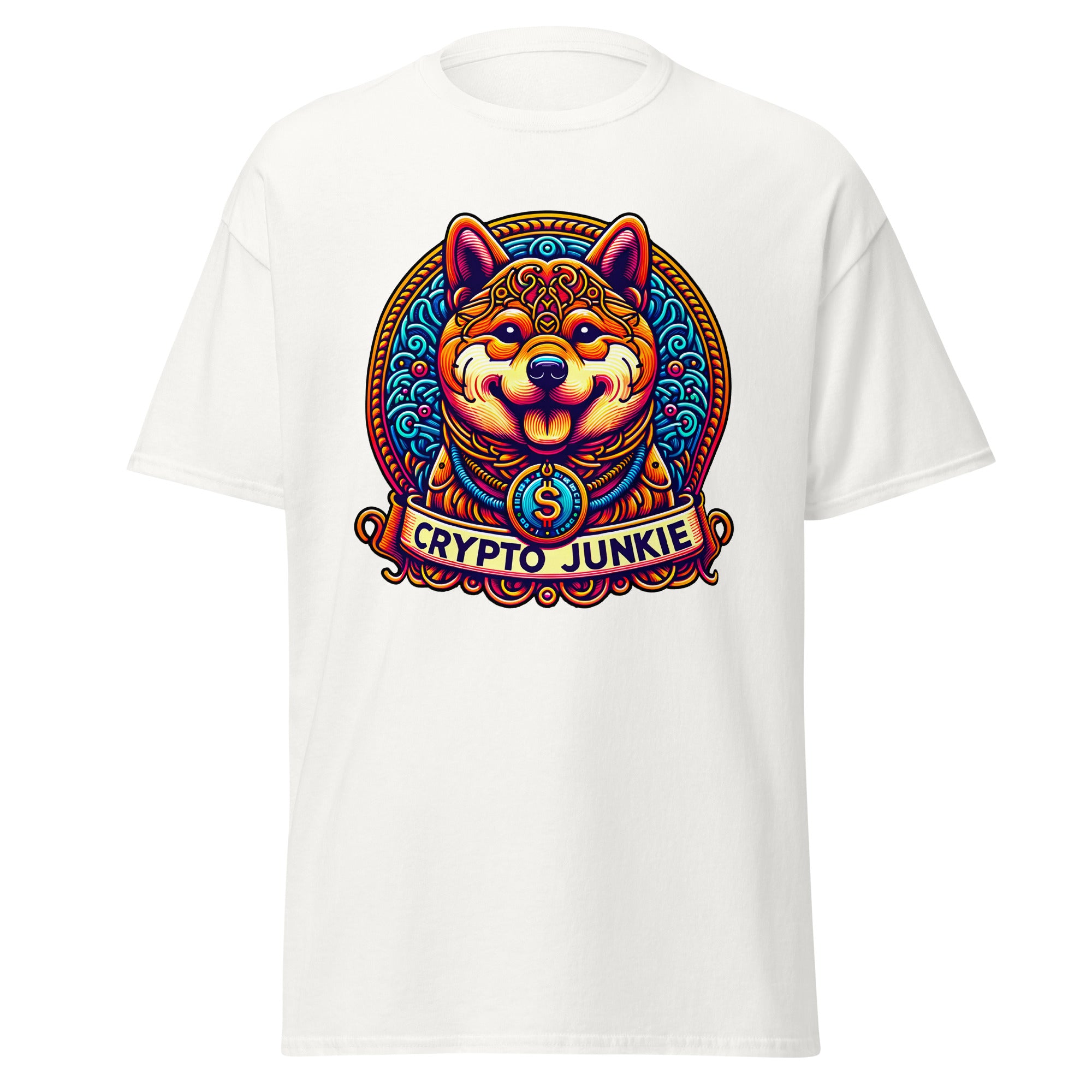 Dog Meme Coins Crypto Dogecoin Shiba Inu Token Men’s Short Sleeve T-Shirt
