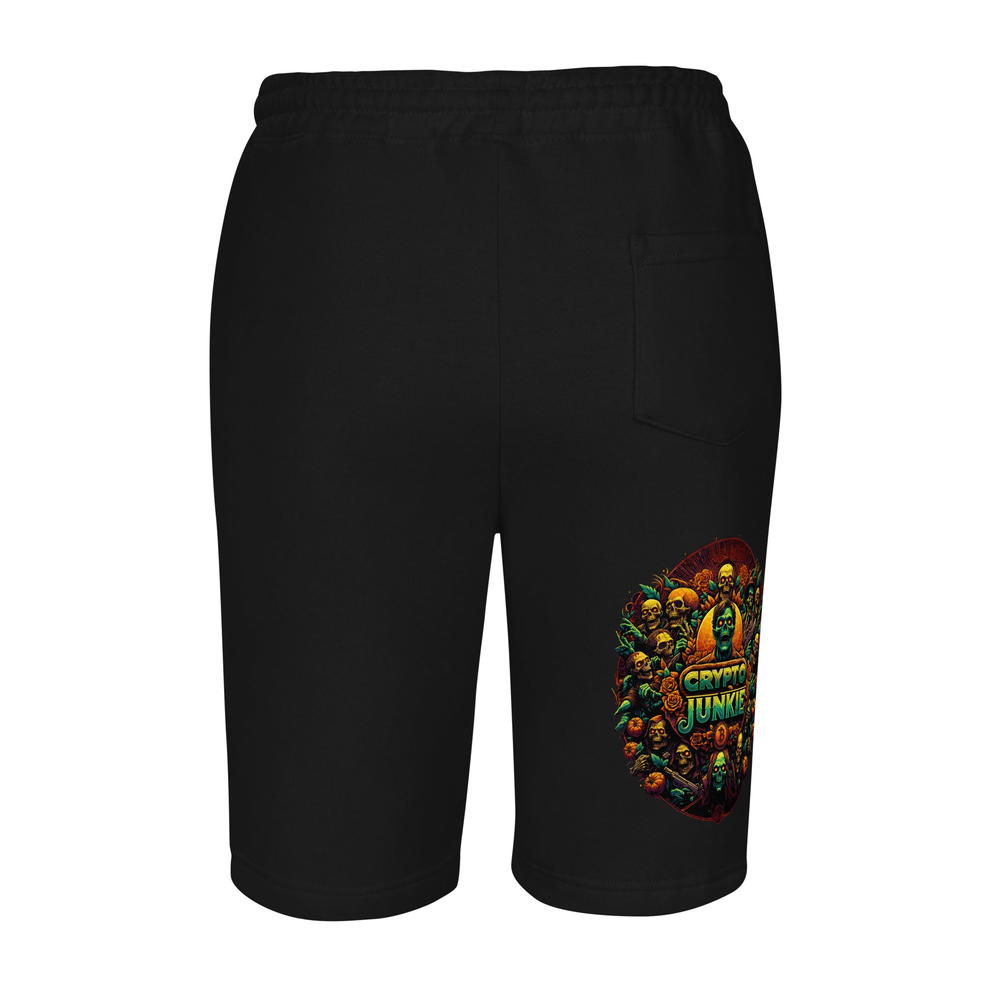 Crypto Junkie Bitcoin Selling Zombie Horde Men's fleece shorts