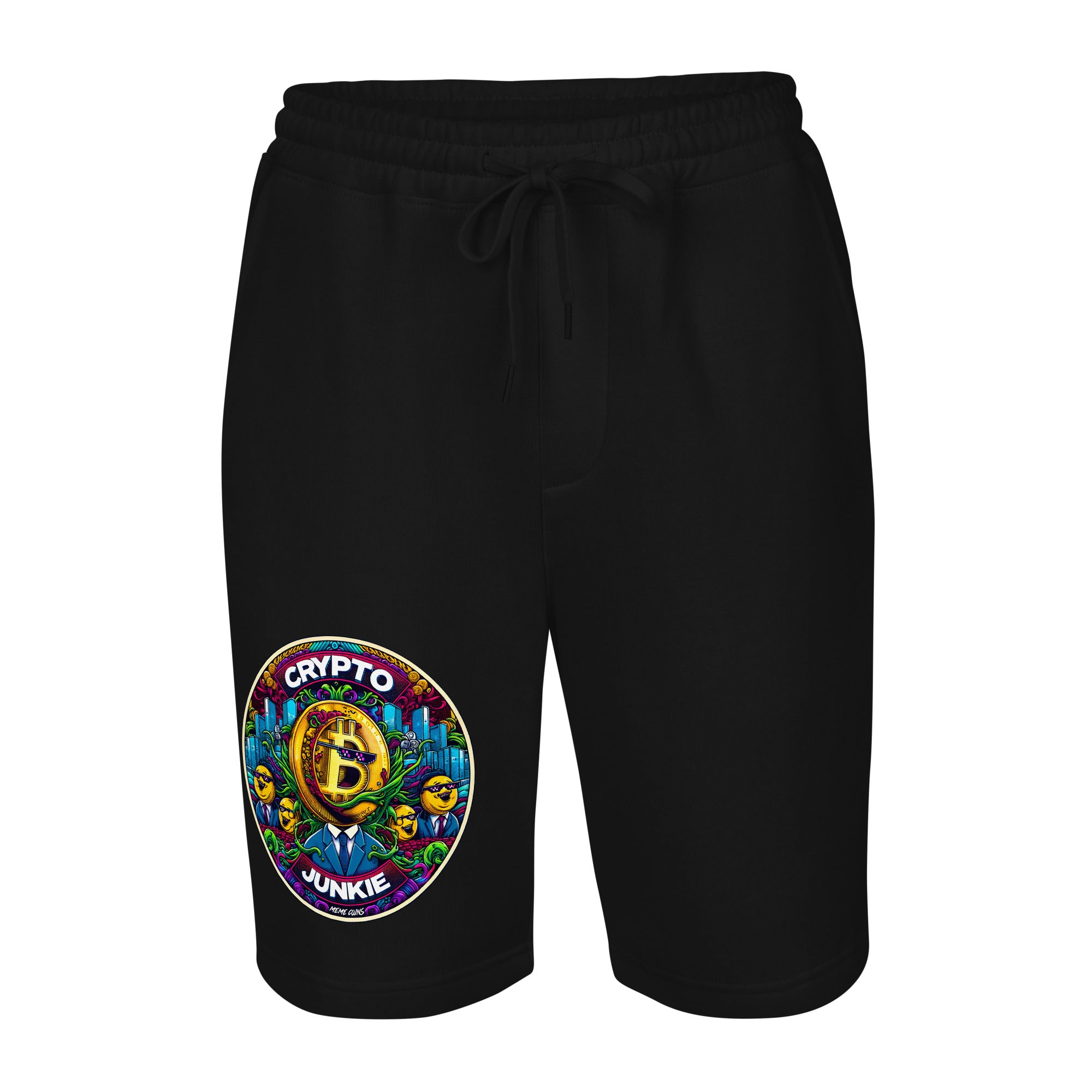 Meme Coins Rule! Crypto Junkie Bitcoin Altcoins Men's fleece shorts