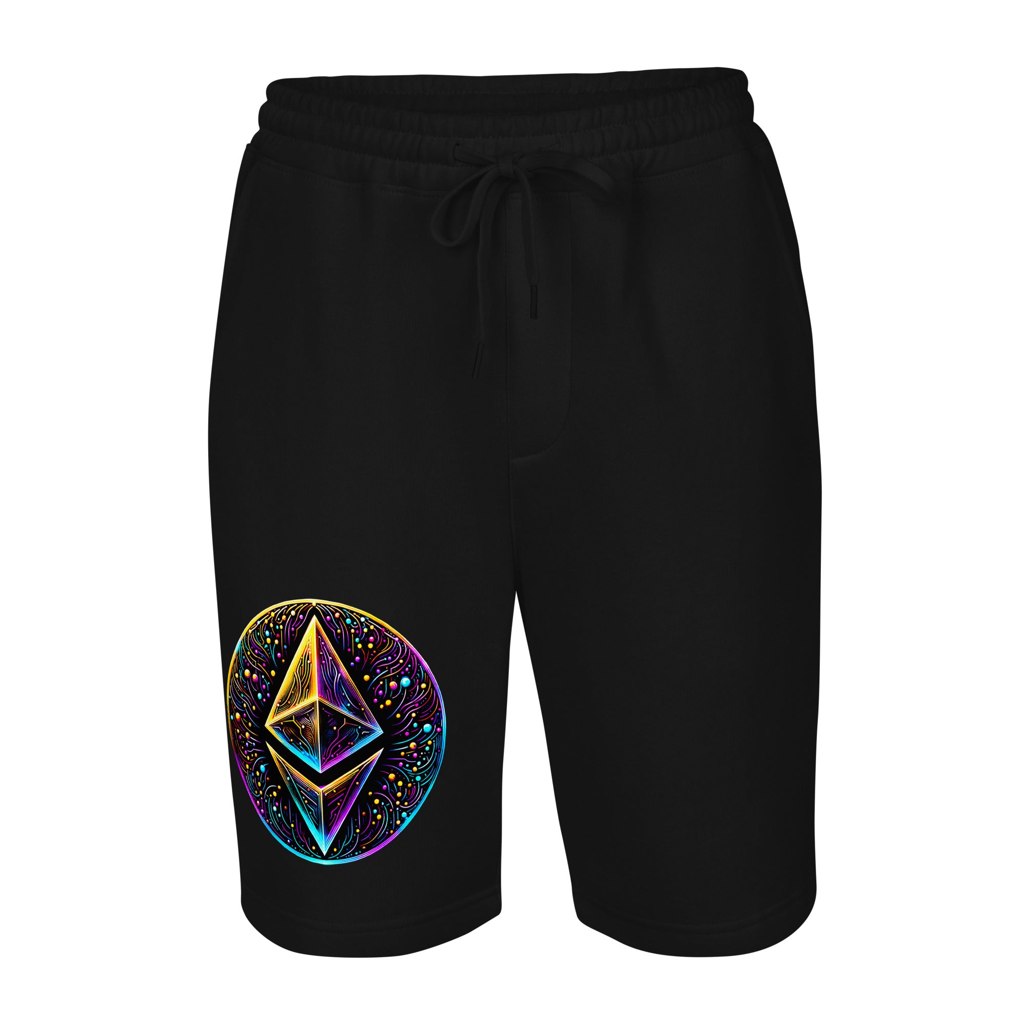 Whimsical Ethereum ETH Altcoin Crypto Symbol Men's fleece shorts