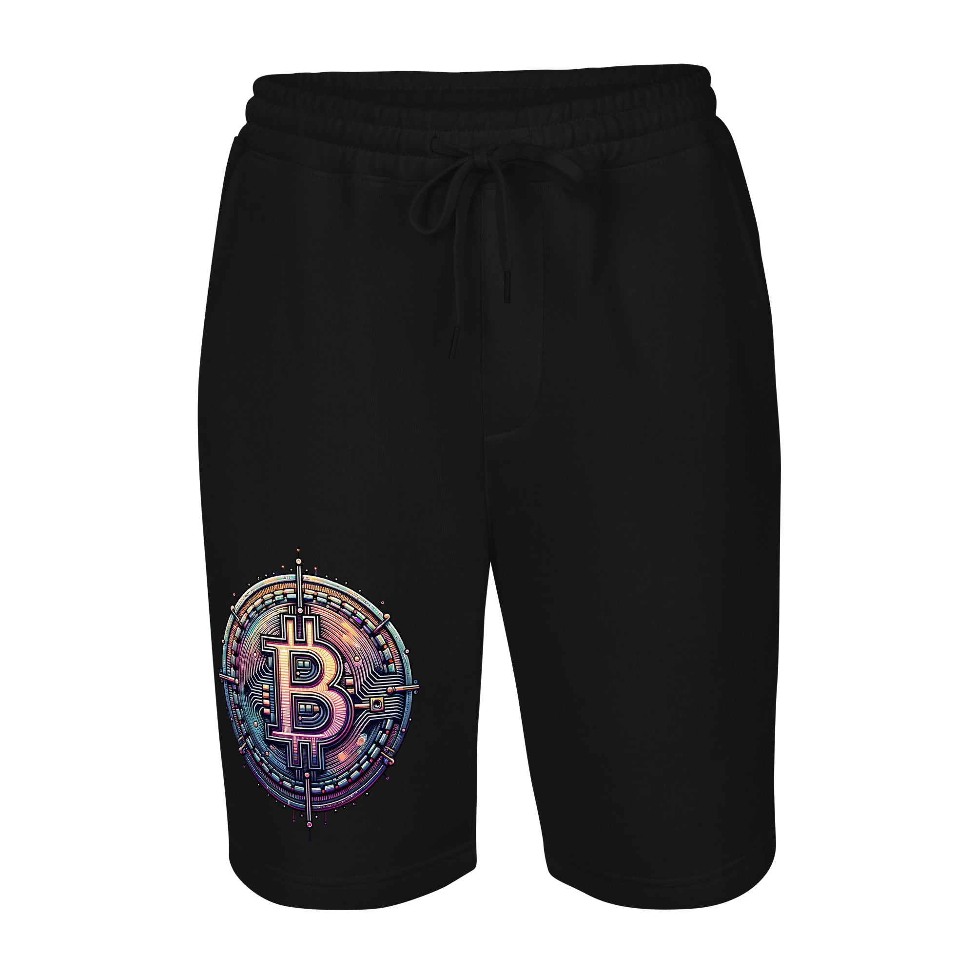 Futuristic Wired Bitcoin BTC Digital Crypto Men's fleece shorts