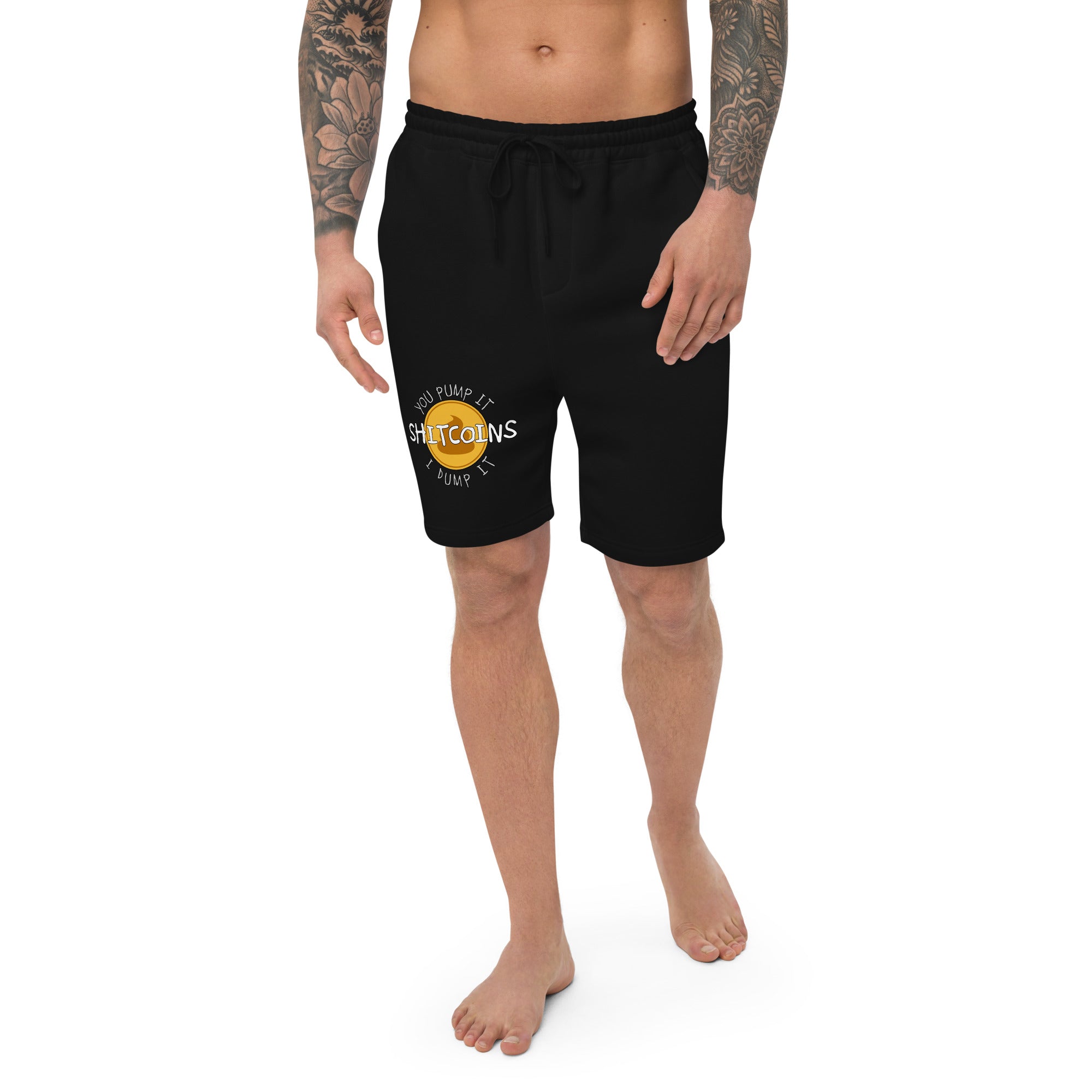 Shitcoins Pump and Dump Crypto Meme Coins Men's fleece shorts