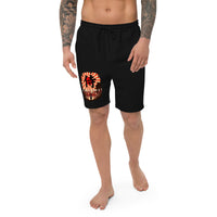 Samurai Honor the Sword design on men's fleece shorts, front view