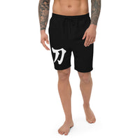 Sword Kanji 刀 design on men's fleece shorts, front view