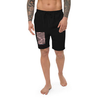 Feast of the Impaler design on men's fleece shorts, front view