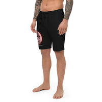 Vlad the Impaler design on men's fleece shorts, left-front view