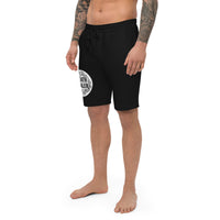 Death Dealer design on men's fleece shorts, left-front view