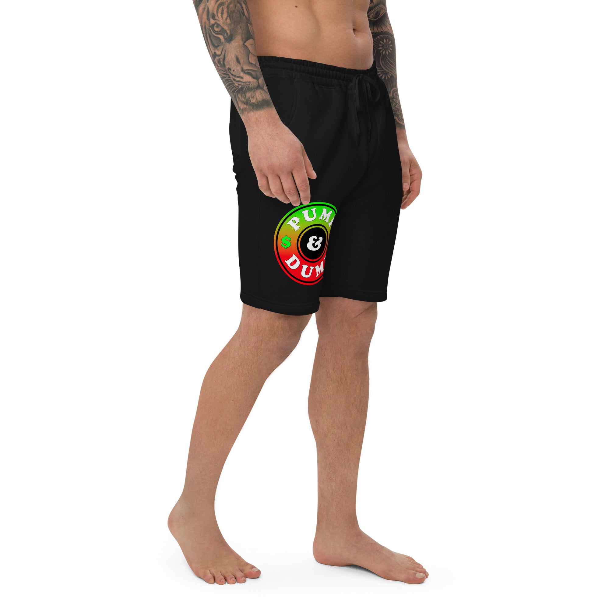 Pump and Dump Crypto Tokens Meme Coins Men's fleece shorts