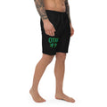 Otaku オタク design on men's fleece shorts, right-front view