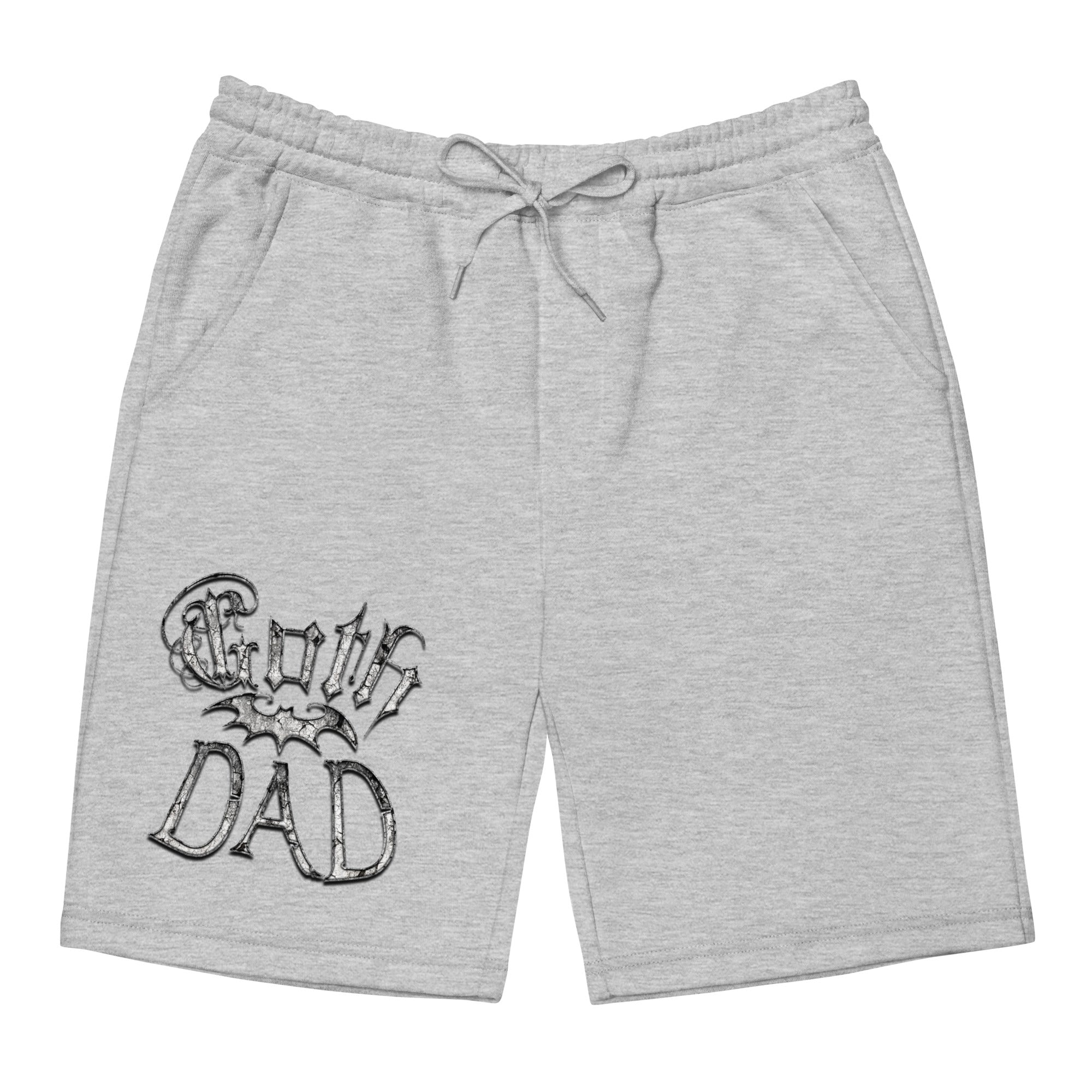White Goth Dad with Bat Father's Day Gift Men's fleece shorts