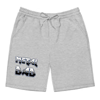 Metal Dad design on men's fleece shorts, front view