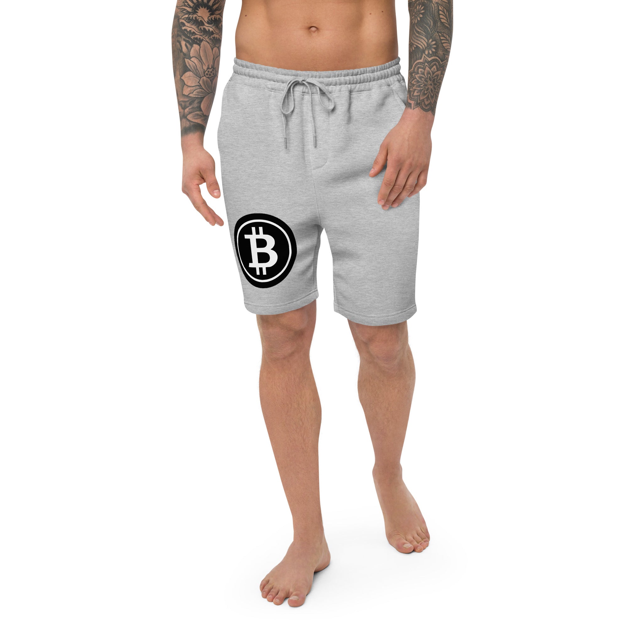 BTC Bitcoin Crypto Symbol Men's fleece shorts