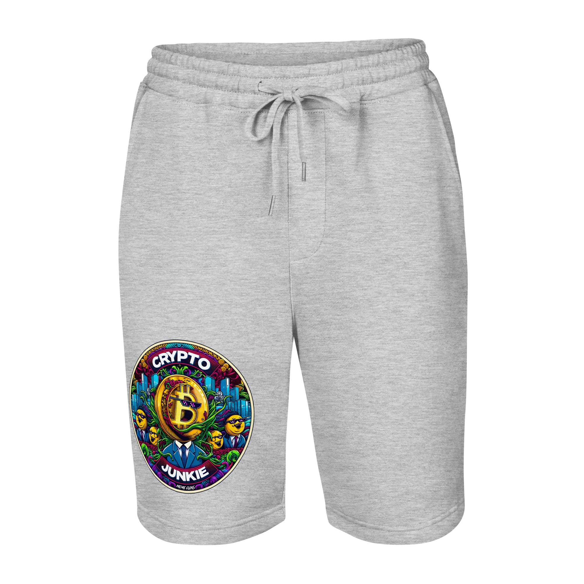 Meme Coins Rule! Crypto Junkie Bitcoin Altcoins Men's fleece shorts