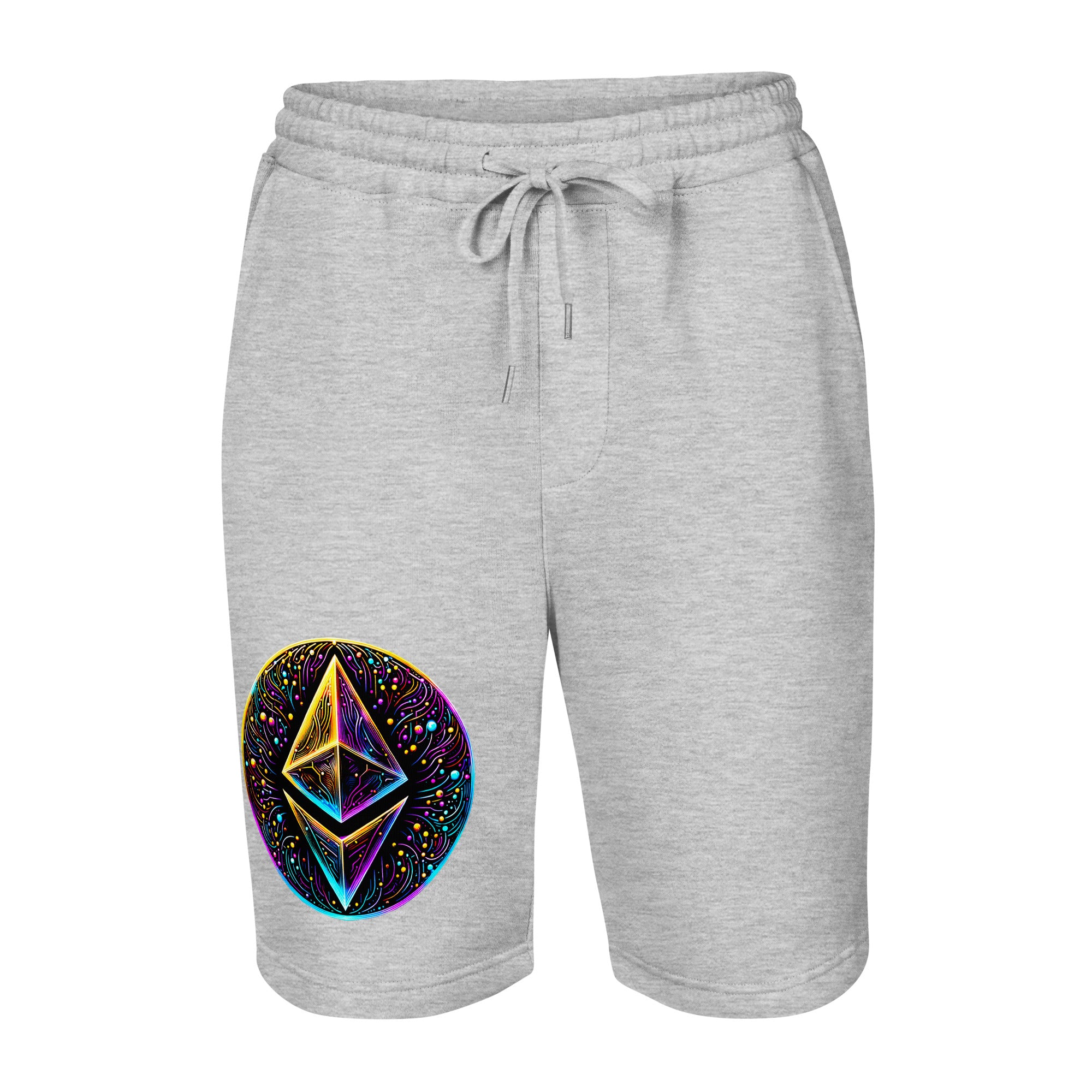 Whimsical Ethereum ETH Altcoin Crypto Symbol Men's fleece shorts