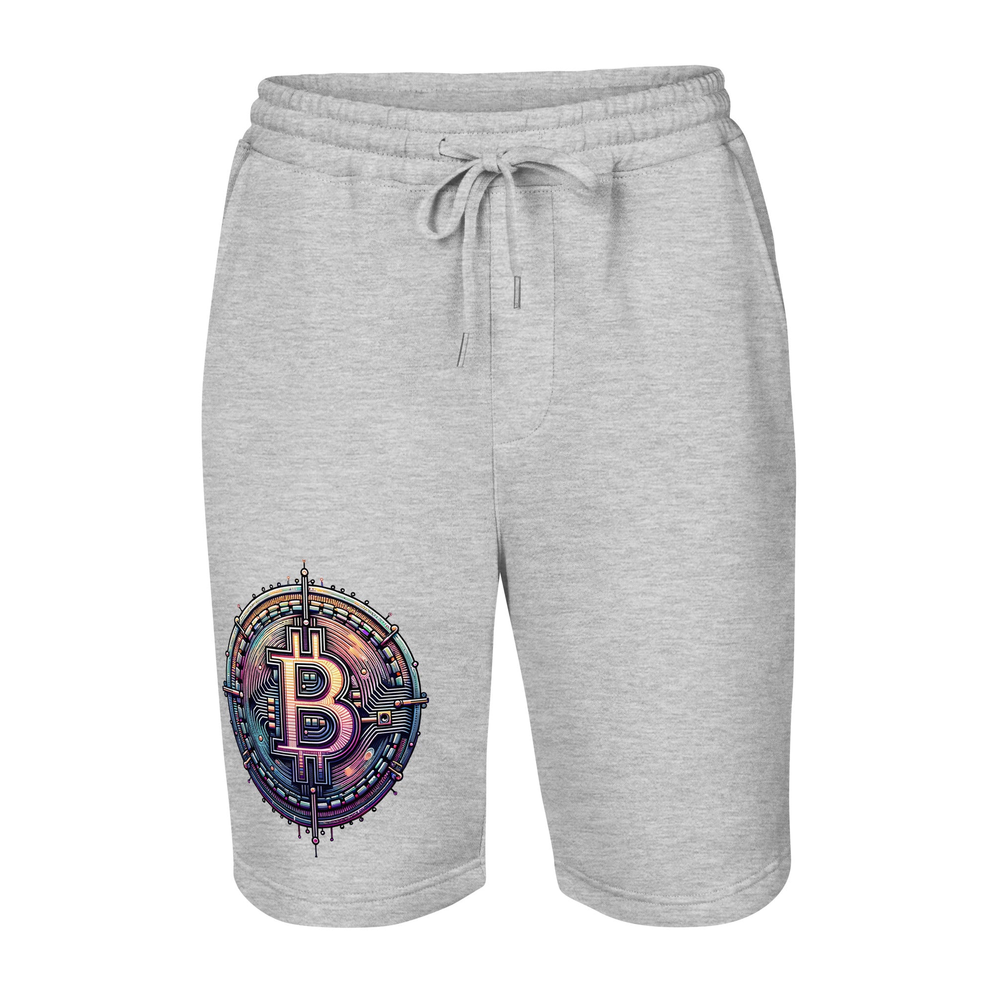 Futuristic Wired Bitcoin BTC Digital Crypto Men's fleece shorts