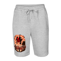 Samurai Honor the Sword design on men's fleece shorts, front view