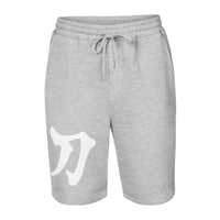 Sword Kanji 刀 design on men's fleece shorts, front view
