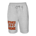 Otaku オタク Anime design on men's fleece shorts, front view