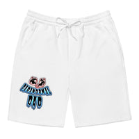 Paranormal Ghost Dad design on men's fleece shorts, front view