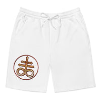 Leviathan Cross design on men's fleece shorts, front view