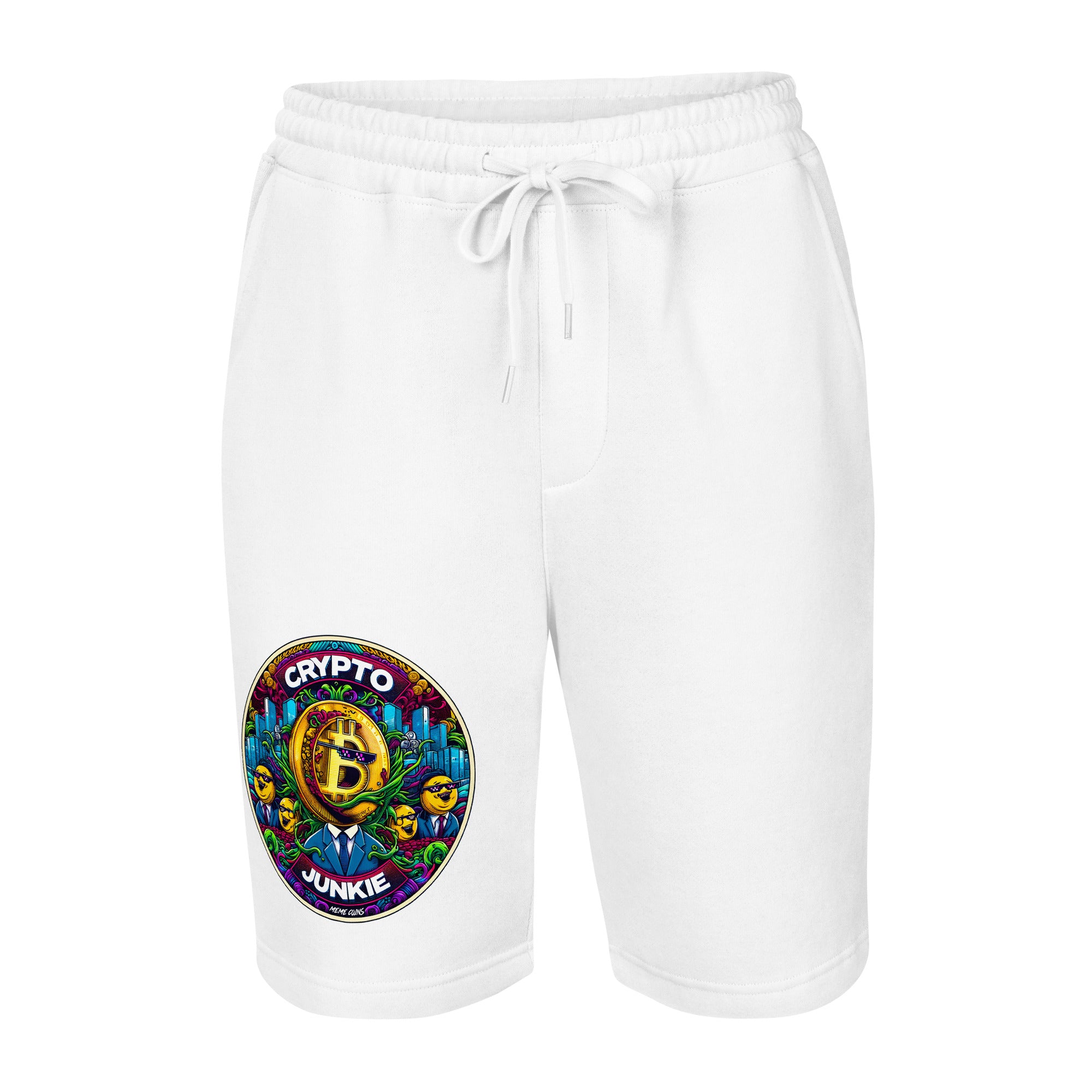 Meme Coins Rule! Crypto Junkie Bitcoin Altcoins Men's fleece shorts