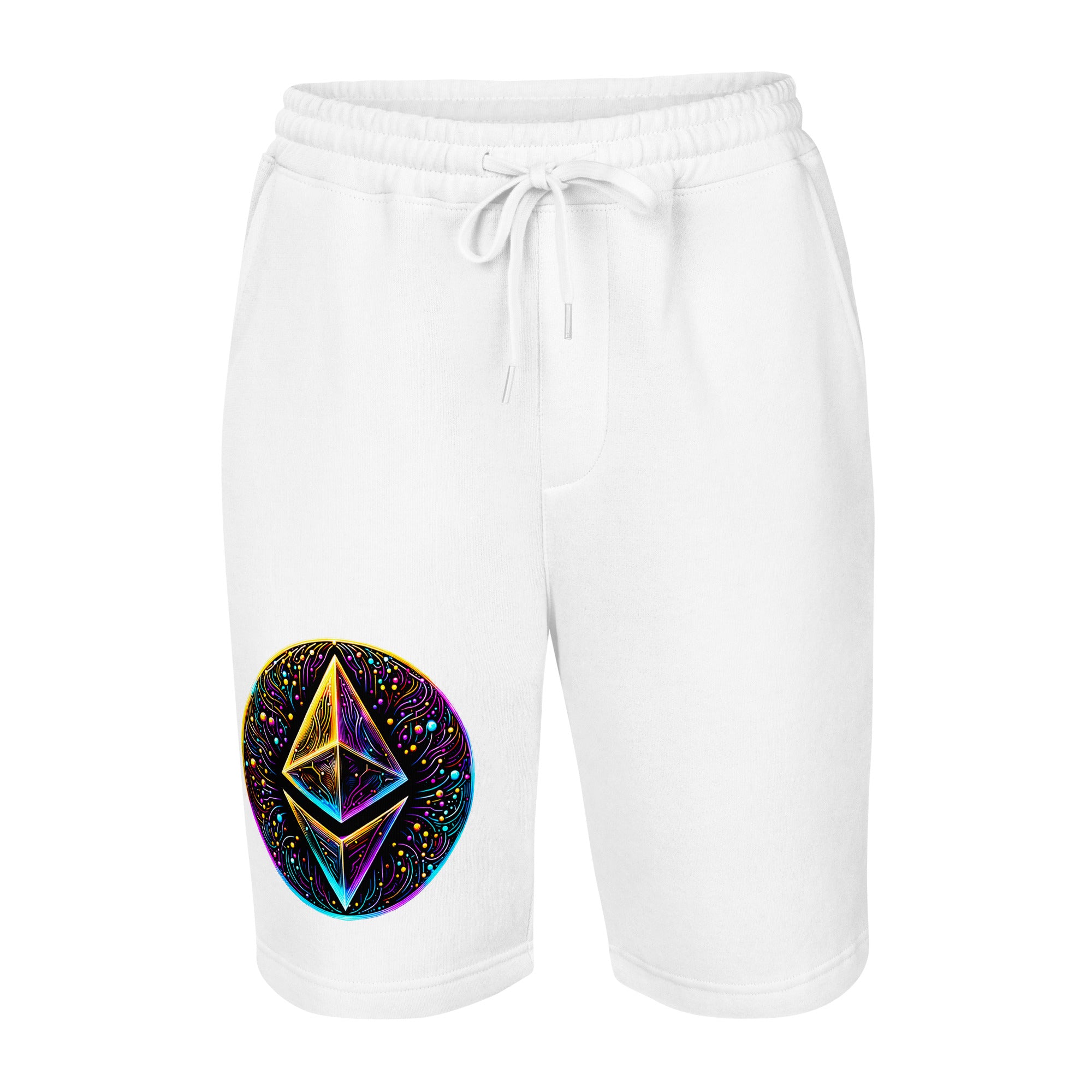 Whimsical Ethereum ETH Altcoin Crypto Symbol Men's fleece shorts