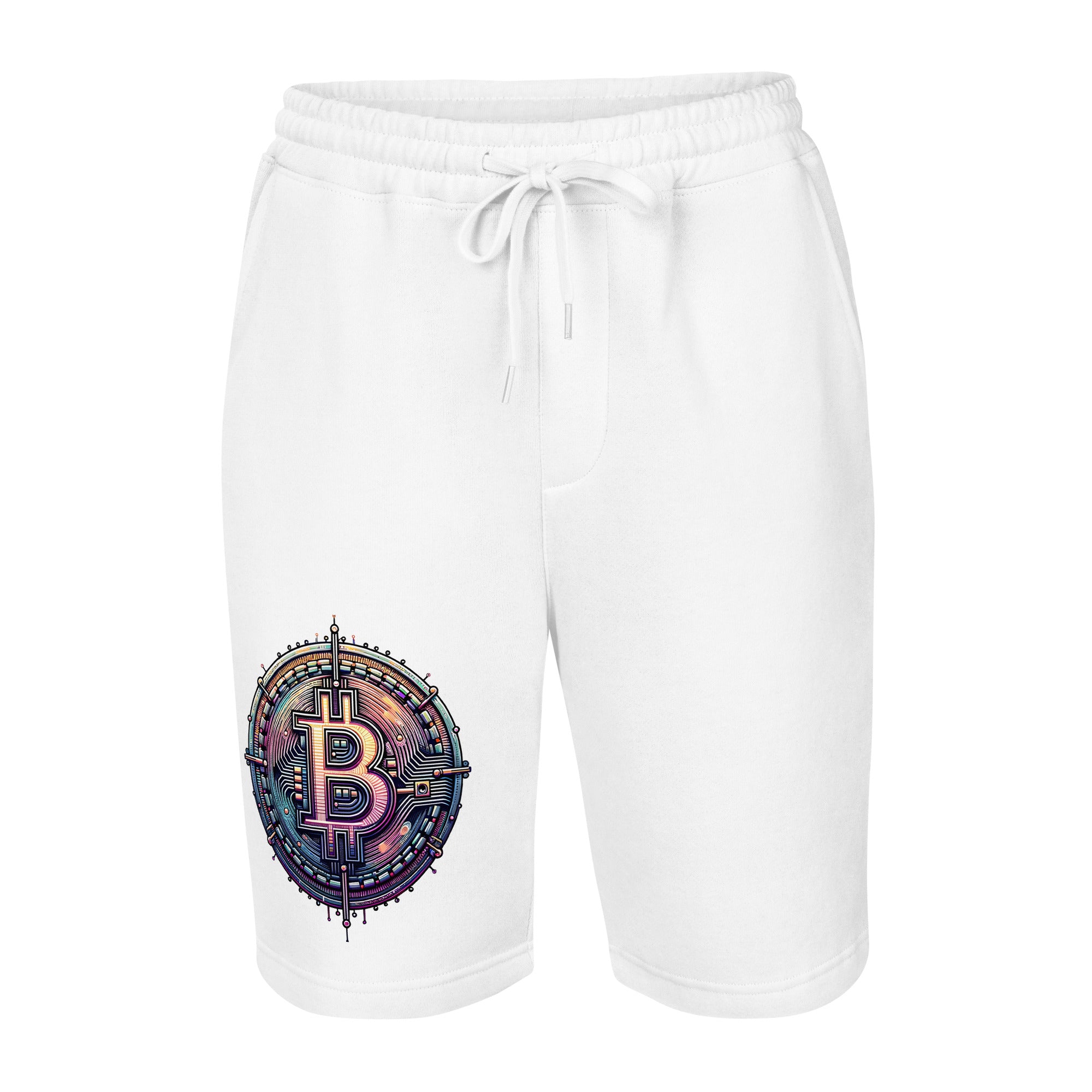 Futuristic Wired Bitcoin BTC Digital Crypto Men's fleece shorts