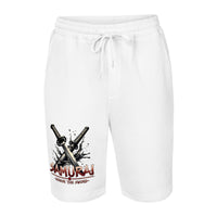 Splash Katana Swords design on men's fleece shorts, front view