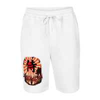 Samurai Honor the Sword design on men's fleece shorts, front view