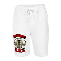 Straightjacket Is the New Black design on men's fleece shorts, front view