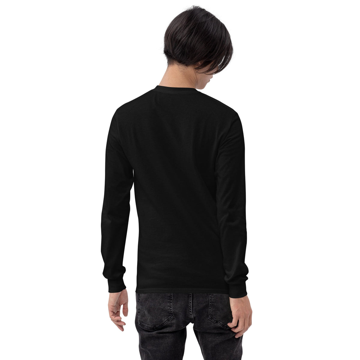 Unisex long sleeve shirt, back view