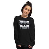 Metal Mom design on unisex long sleeve shirt, front view