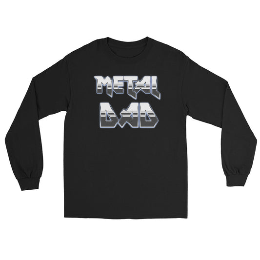 Metal Dad design on unisex long sleeve shirt, front view