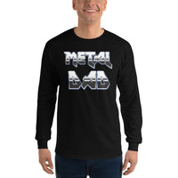Metal Dad design on unisex long sleeve shirt, front view