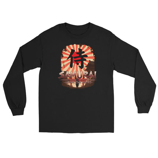 Samurai Warrior Honor the Sword design on unisex long sleeve shirt, front view