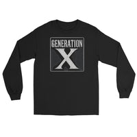 Gen X Retro design on unisex long sleeve shirt, front view