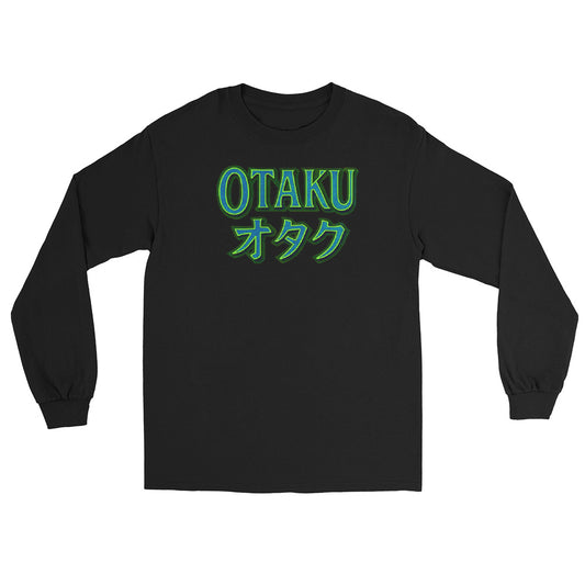 Otaku オタク Japanese Culture design on unisex long sleeve shirt, front view