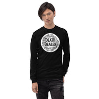 Death Dealer design on unisex long sleeve shirt, front view