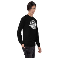 Lament Configuration design on unisex long sleeve shirt, right-front view