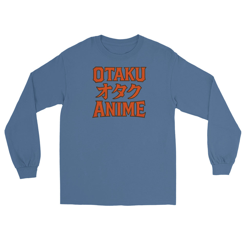 Otaku オタク Anime design on unisex long sleeve shirt, front view
