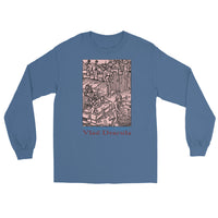 Feast of the Impaler design on unisex long sleeve shirt, front view