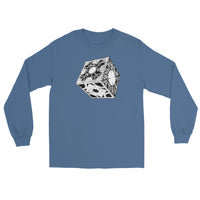 Lament Configuration design on unisex long sleeve shirt, front view