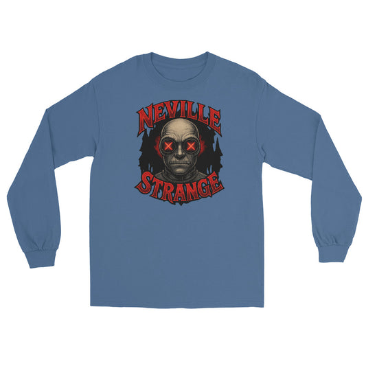 Neville Strange Future Corpses design on unisex long sleeve shirt, front view