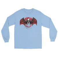 Blood Moon Vampire Bat design on unisex long sleeve shirt, front view