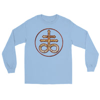 Withered Leviathan Cross design on unisex long sleeve shirt, front view