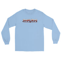 Samurai Warrior design on unisex long sleeve shirt, front view