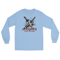 Splash Katana Swords design on unisex long sleeve shirt, front view