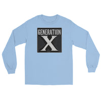 Gen X Retro design on unisex long sleeve shirt, front view