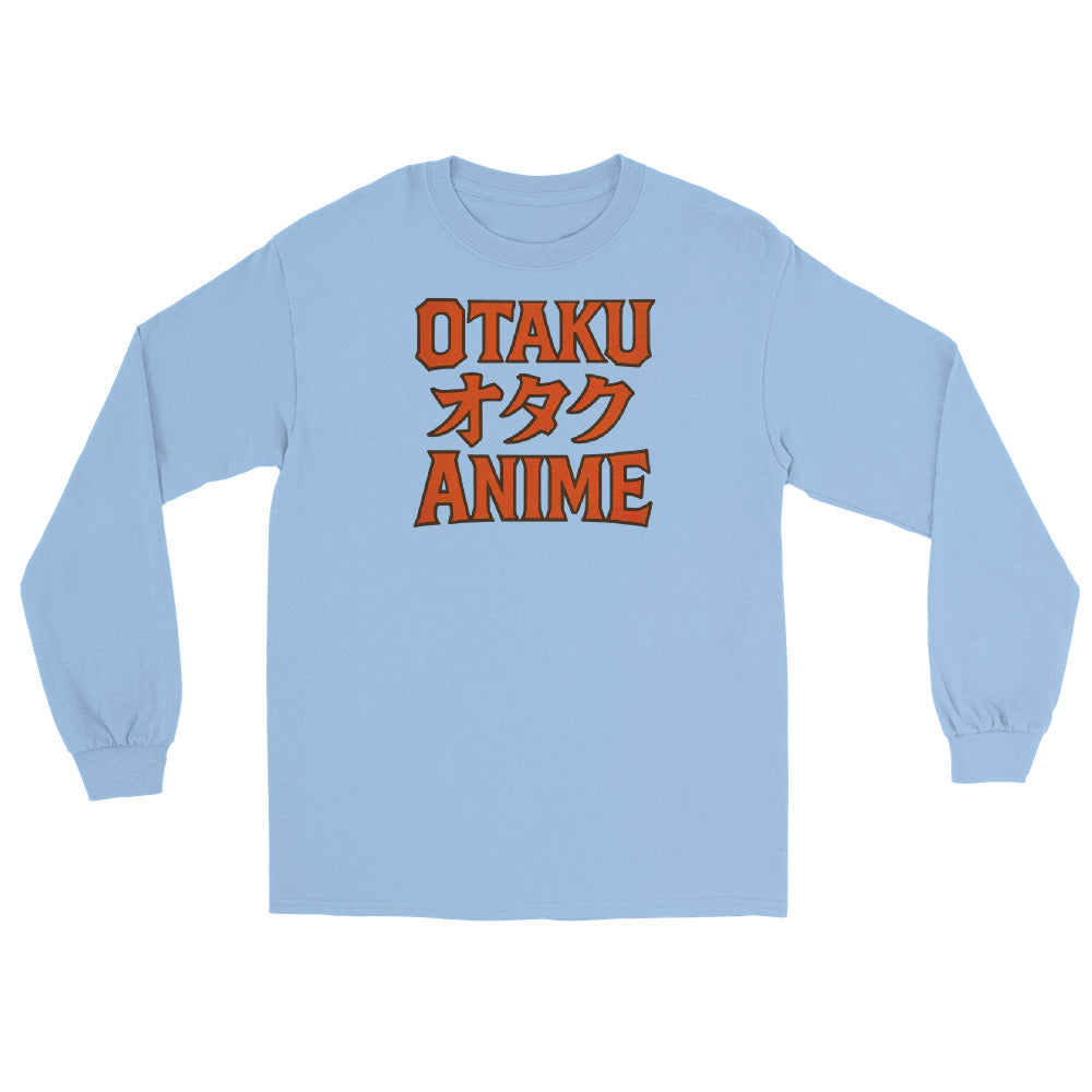 Otaku オタク Anime design on unisex long sleeve shirt, front view