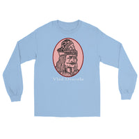 Vlad the Impaler design on unisex long sleeve shirt, front view
